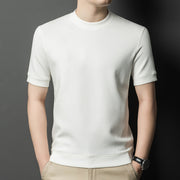Men's short sleeved summer new casual round neck T-shirt knitted sweater for men